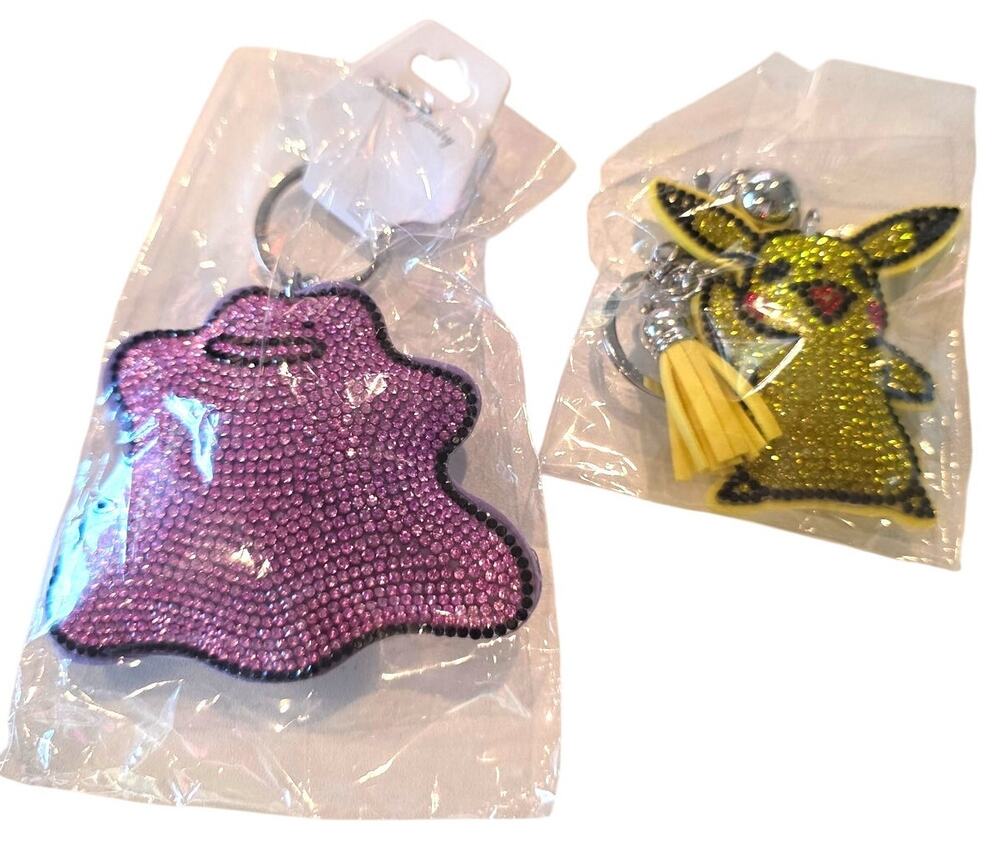 RHINESTONE EMBELLISHED CHARACTER KEYCHAINS SET of 2